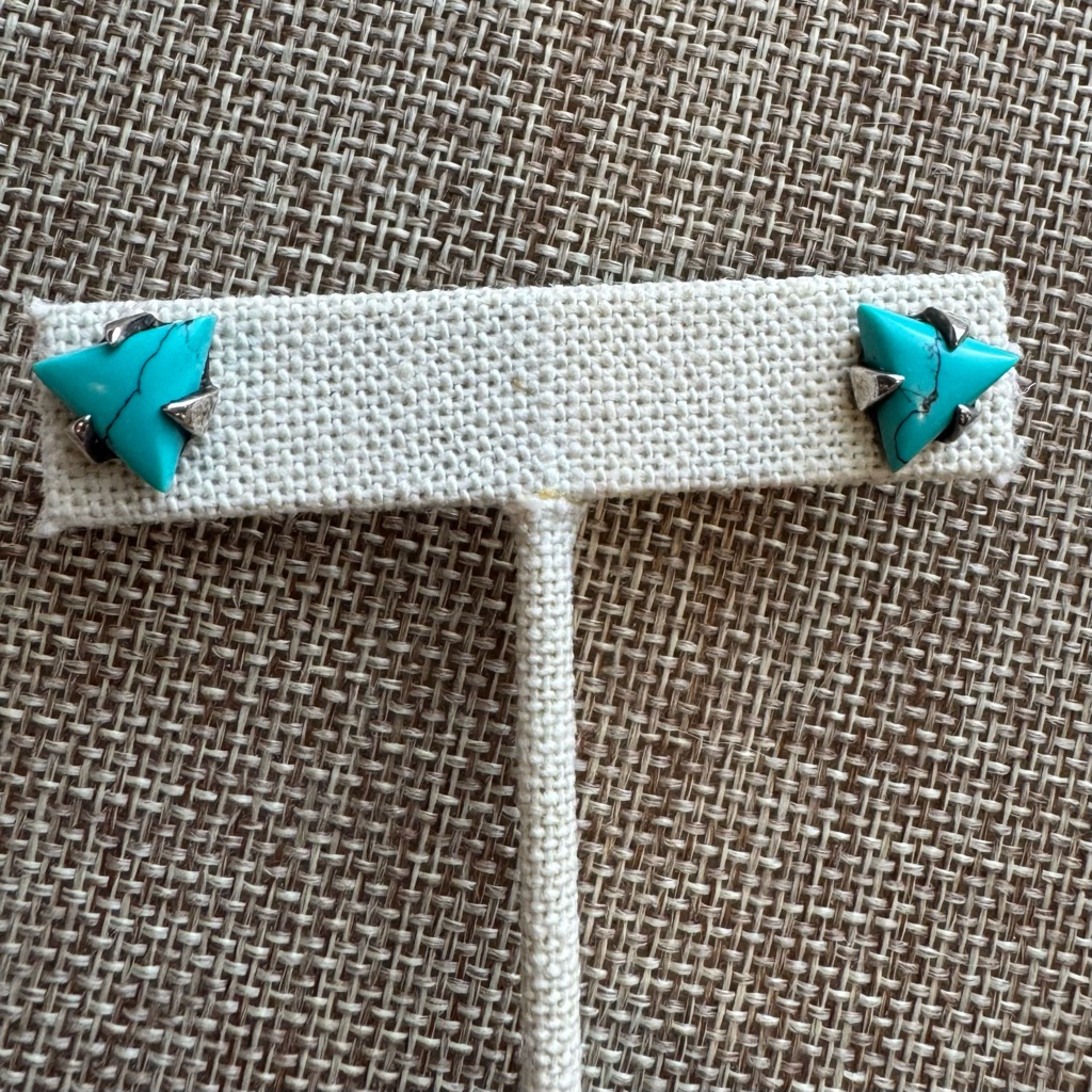 Noonday Trinity Studs Turquoise And Silver Women's Earrings